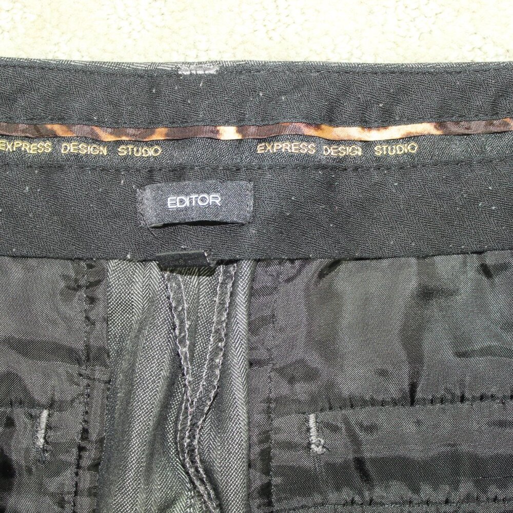 Express Size 8 Editor Pants Gray Pin Stripe Flare… - image 3